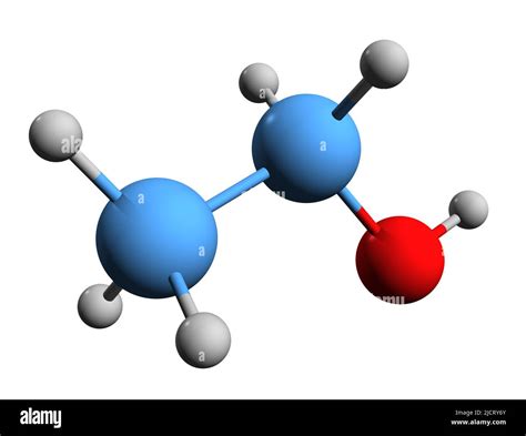 3d Image Of Ethanol Skeletal Formula Molecular Chemical Structure Of