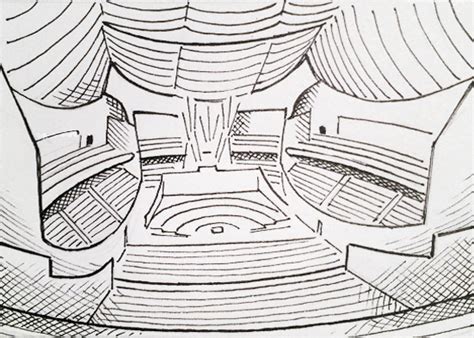 Original Pen Sketch For The Walt Disney Concert Hall Drawing Behance
