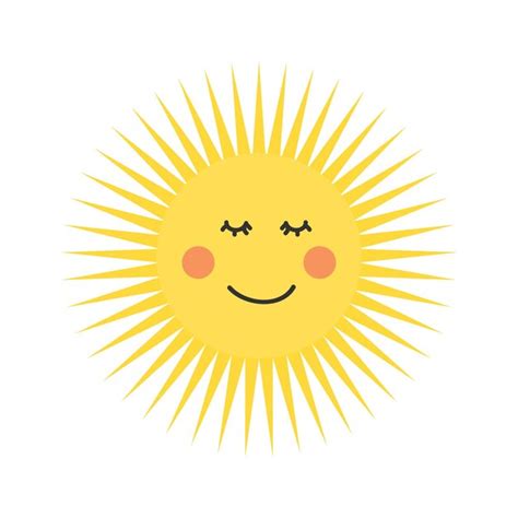 Premium Vector | Yellow Smiling Sun Icon