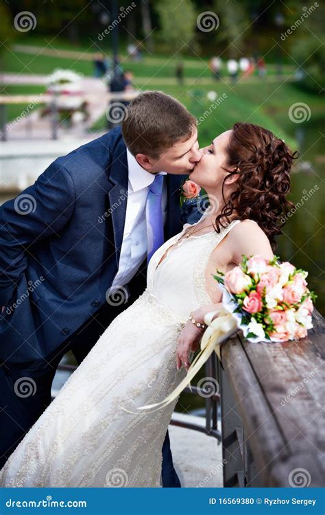 Romantic Kiss Bride And Groom Stock Photo - Image: 16569380