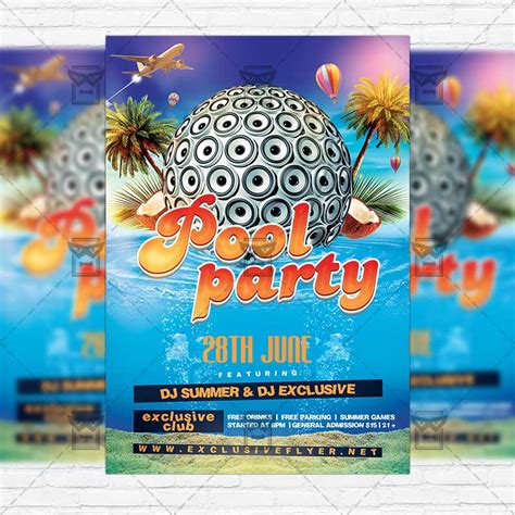 Summer Pool Party Flyer Template