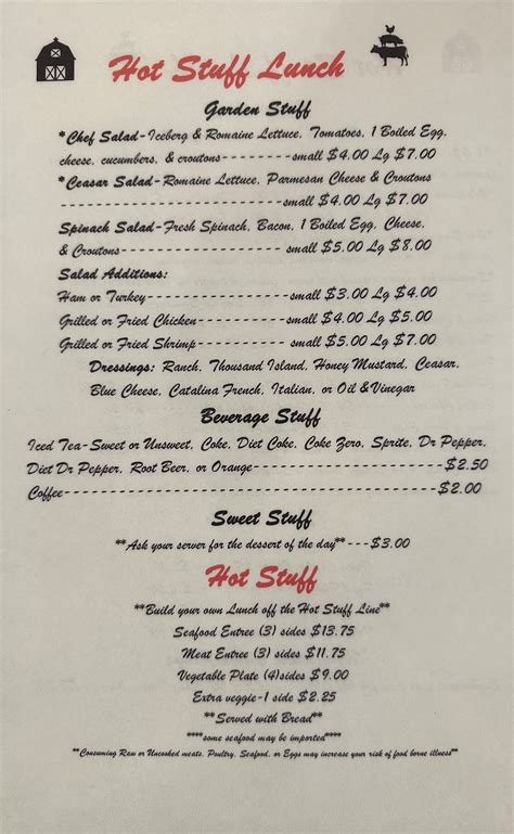 Our Menu Hot Stuff Restaurant