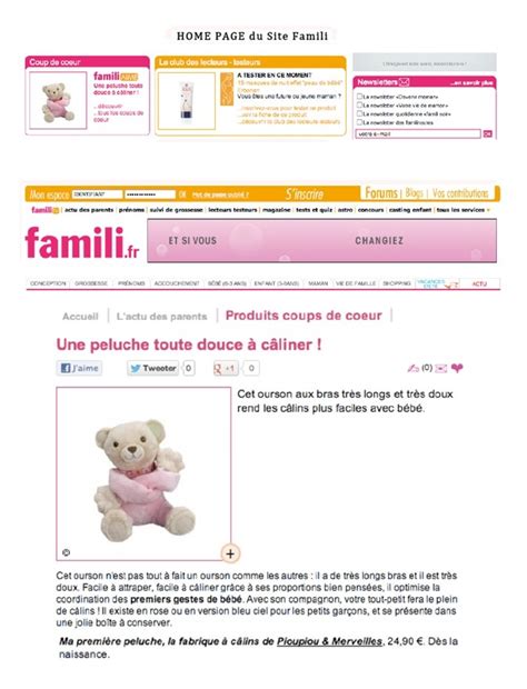 Une peluche toute douce à câliner Ourson Peluche Calin