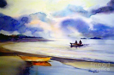 Lake Malawi Reflections Painting By Shirley Roma Charlton Fine Art