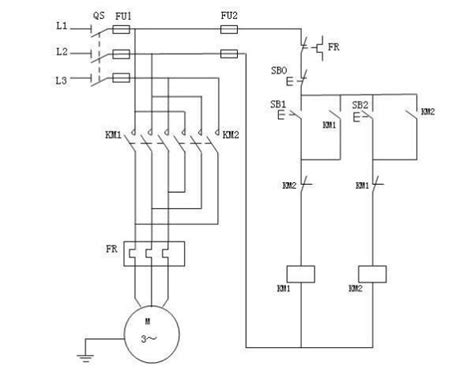 求一三相电机正反转控制电原理图！百度知道