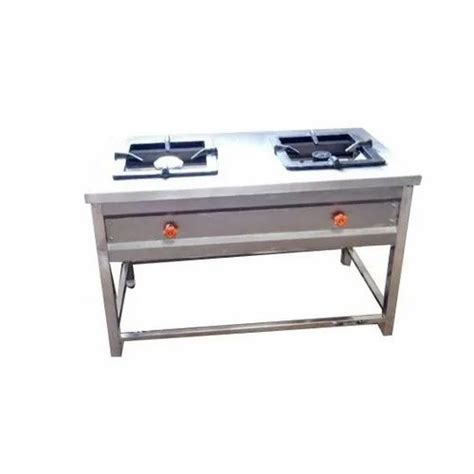 LPG Stainless Steel Two Burner Cooking Range For Commercial At Best