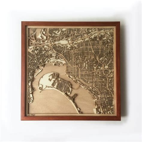 Laser cut map san diego Etsy Österreich