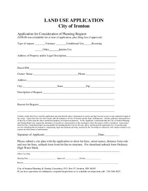 Fillable Online Land Use Application Online Form Fax Email Print