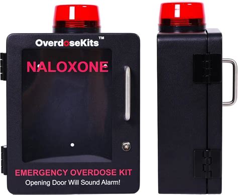 Naloxone Overdose Emergency Kit Cabinet Includes Alarm And Optional Locking System