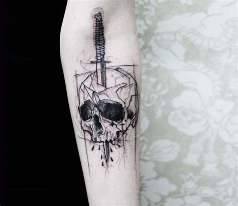 Skull Tattoo By Kamil Mokot Post Skull Tattoo Tattoos Skull