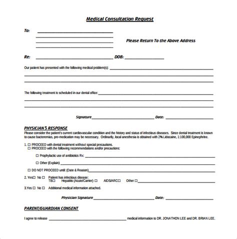 12 Medical Consultation Form Templates To Download Sample Templates