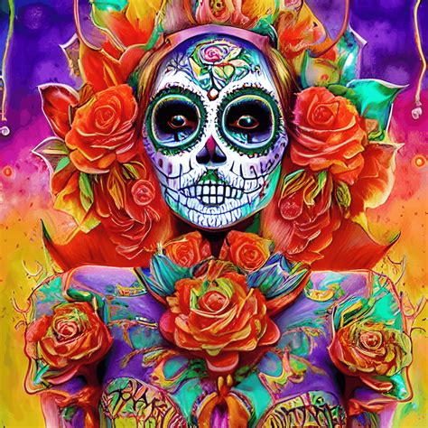 Dia De Los Muertos Sugar Skull Graphic · Creative Fabrica