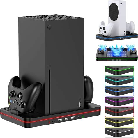 Vertical Cooling Fan Stand For Xbox Series X S With Color Lights