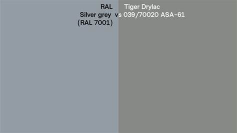 RAL Silver Grey RAL 7001 Vs Tiger Drylac 039 70020 ASA 61 Side By