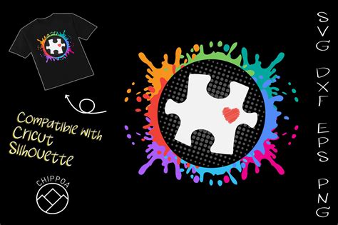 Puzzle Piece Love Heart Autism Awareness By Chippoadesign Thehungryjpeg