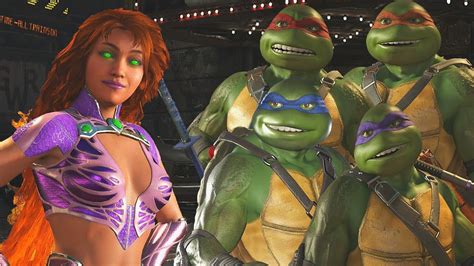 Injustice 2 TMNT Vs Starfire All Intro Interaction Dialogues Clash