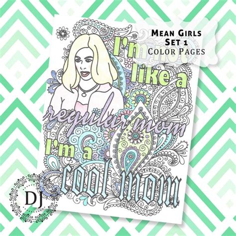 Means Girls Adult Coloring Pages Set 1 Printed On Sketch Paper