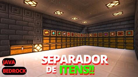 COMO FAZER UM SEPARADOR DE ITENS Para Minecraft 1 20 Bedrock Java