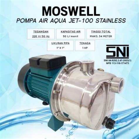 Jual Mesin Pompa Air Jet Pump Hp Stainless Jet Moswell Shopee