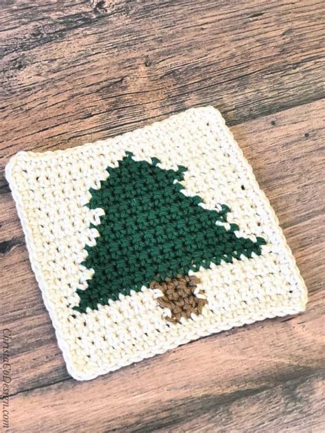 Christmas Tree Coasters Crochet Pattern Christacodesign