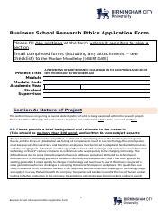 Ethics Application Bcu Filled Docx Business School Research Ethics