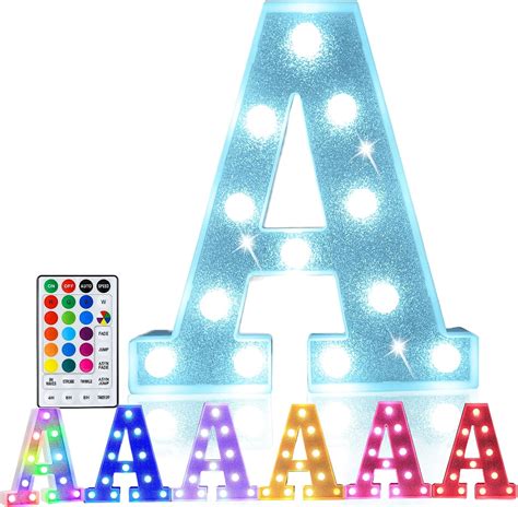 Pooqla Colorful Led Light Up Letters Marquee Letter Signs Battery