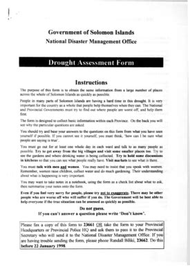 Fillable Online Pacificdisaster Drought Assessment Form Pacific