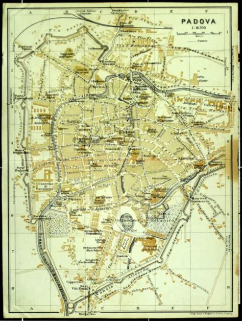 PADOVA PADUA ALTER Stadtplan mappa della città vecchia datiert