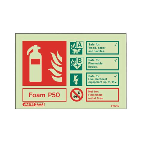 Photoluminescent P50 Foam Extinguisher Sign Discount Fire Supplies