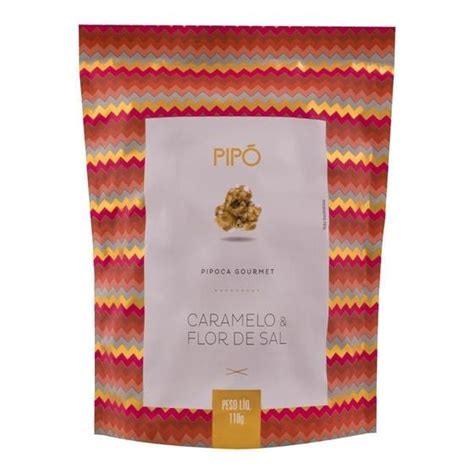 Pipoca Pronta Doce Gourmet Caramelo Flor de Sal Zero Lactose Pipó