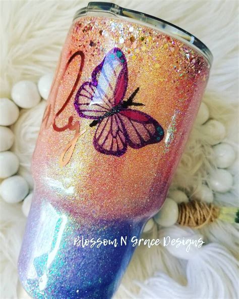 Rtic Tumbler Glitter Rtic Glitter Dipped Rtic Personalized Etsy