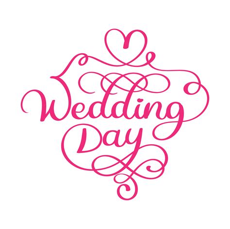 Handwritten Wedding Day Vector Text On White Background 371079 Vector