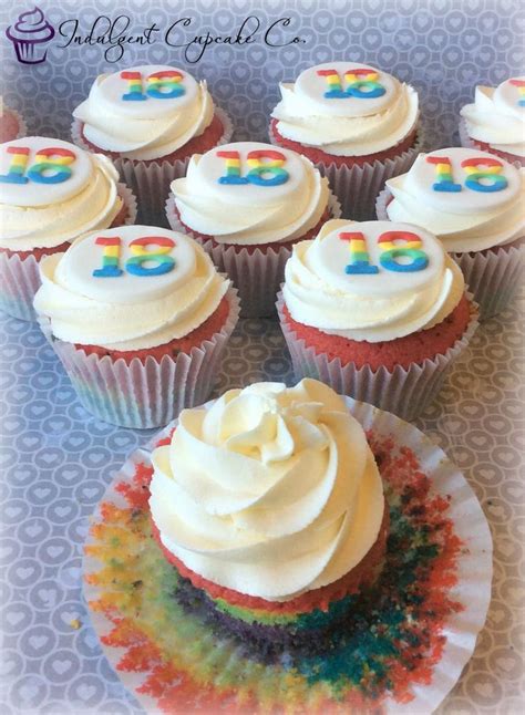 Rainbow 18th Birthday Cupcakes