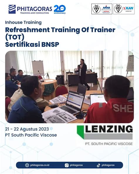 Inhouse Training Refreshment Training Of Trainer Tot Sertifikasi Bnsp