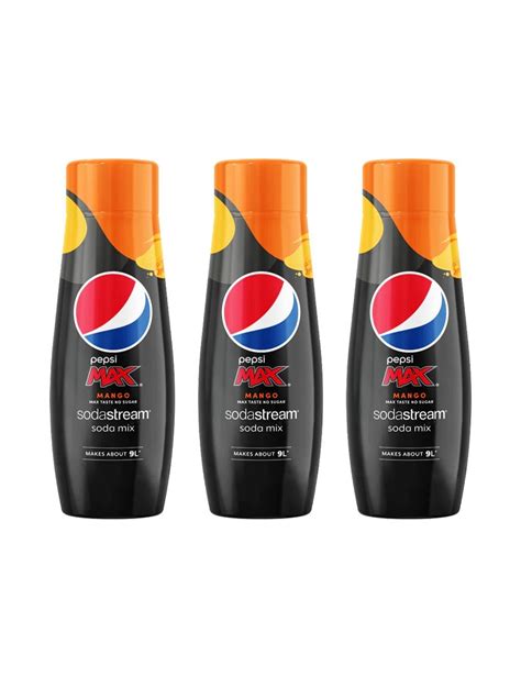 3x Sodastream Soda Mix Pepsi Max Mango Flavour Sparkling Water Syrup