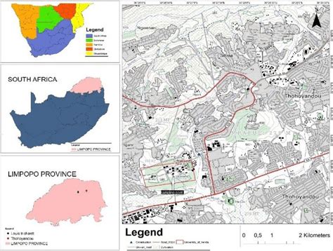 A Map Showing The Location Of South Africa And Thohoyandou Download