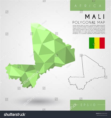 Mali Low Poly Map Vector Illustration Stock Vector Royalty Free