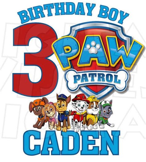 Diy Paw Patrol Birthday Boy Image Personalized Name Any Age Digital