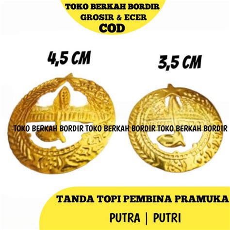 Jual Pin Bros Pembina Pramuka Putra Putri Tanda Topi Pembina Pramuka