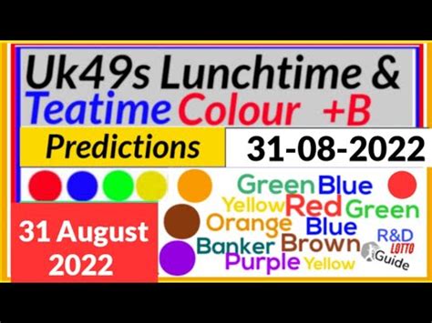 Uk S Lunchtime Teatime Lotto Colour Predictions For August