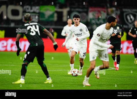 Eintracht X Ferencváros - January 23 2025: Can Uzun (Eintracht Frankfurt) controls the ball ...