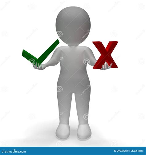 Tick And Cross Symbols Showing Choice Or Decision Stock Photography - Image: 29592512