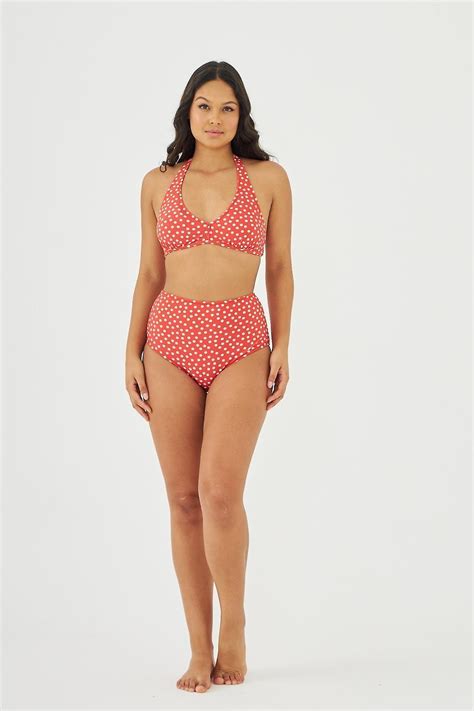 Women S Bikinis Red Polka Dot High Waist Bikini Set Swimsuit Push Up