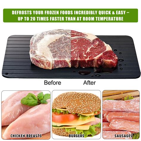 Fast Thawing Large Defrosting Tray Kitchen Thaw Frozen Meat Magic Metal