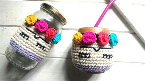 Cubierta O Funda Frida Kahlo A Crochet Para Frasco O Mate YouTube