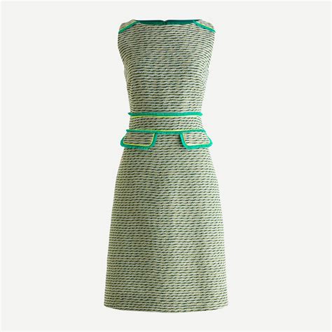 Jcrew Tweed Dress With Neon Piping For Women