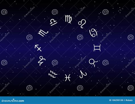 Astrologia E Oroscopo Segni Di Zodiaco Sopra Il Fondo Scuro Del Cielo