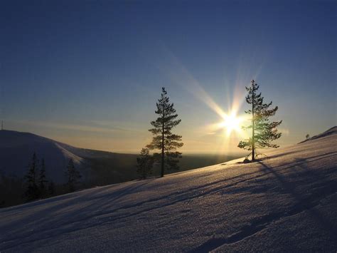 Wallpaper Sunlight Landscape Sunset Hill Sky Snow Winter Road