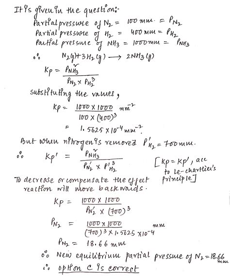 In A Closed Rigid Vessel The Following Equilibrium Partial Pressure