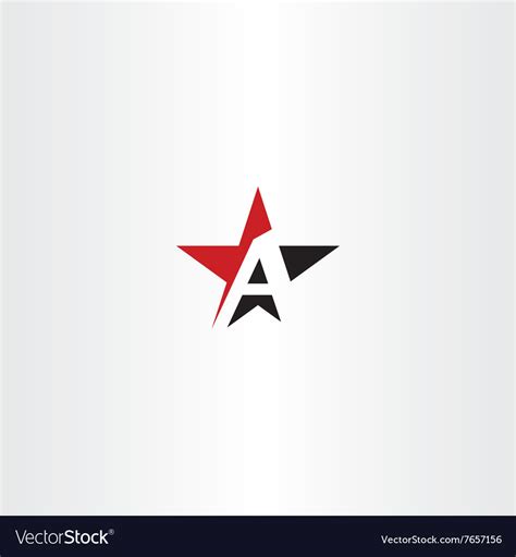 Red Black Star Letter A Logo Icon Royalty Free Vector Image